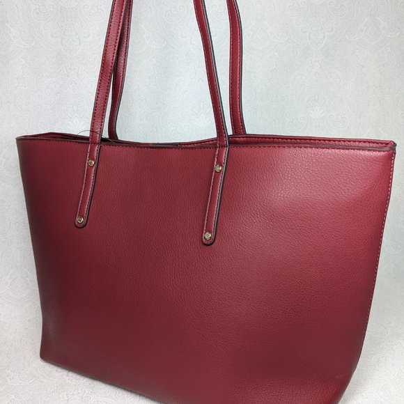 INC Zoiey faux-leather women's XL tote bag - RED - Picture 2 of 7